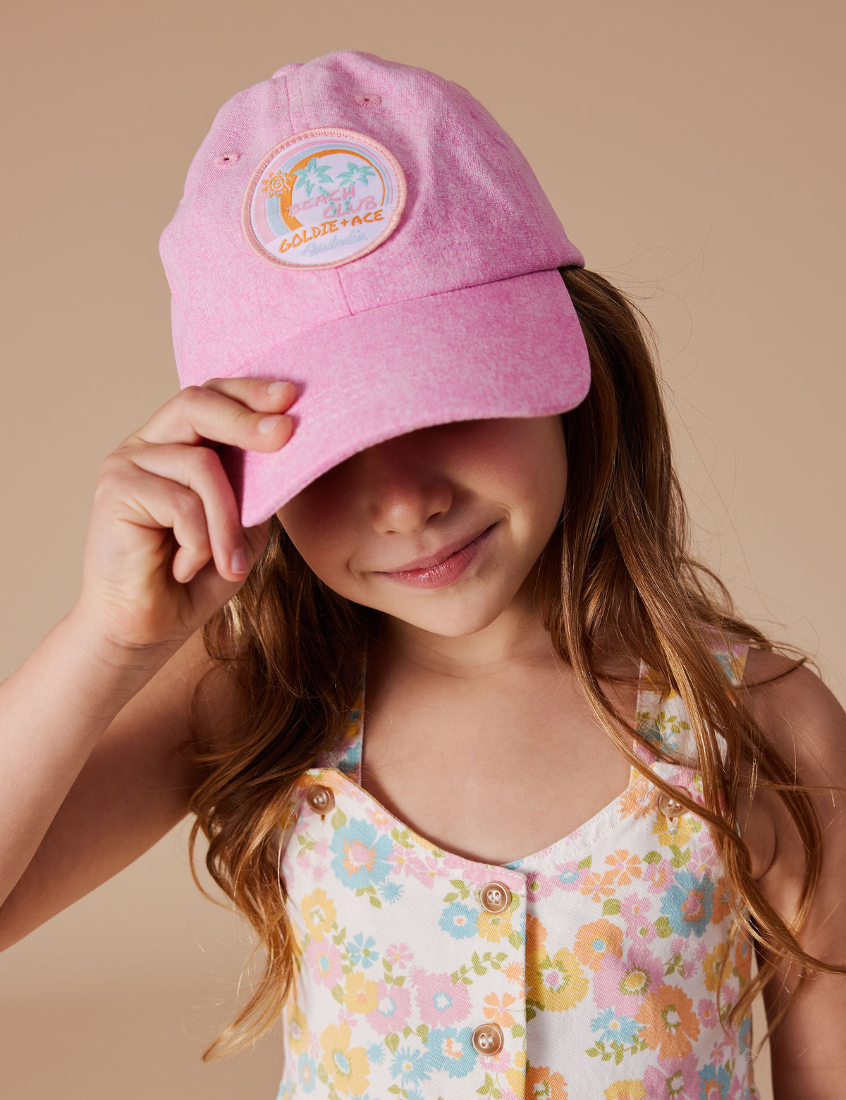 Tate Beach Club Denim Cap - Bubblegum