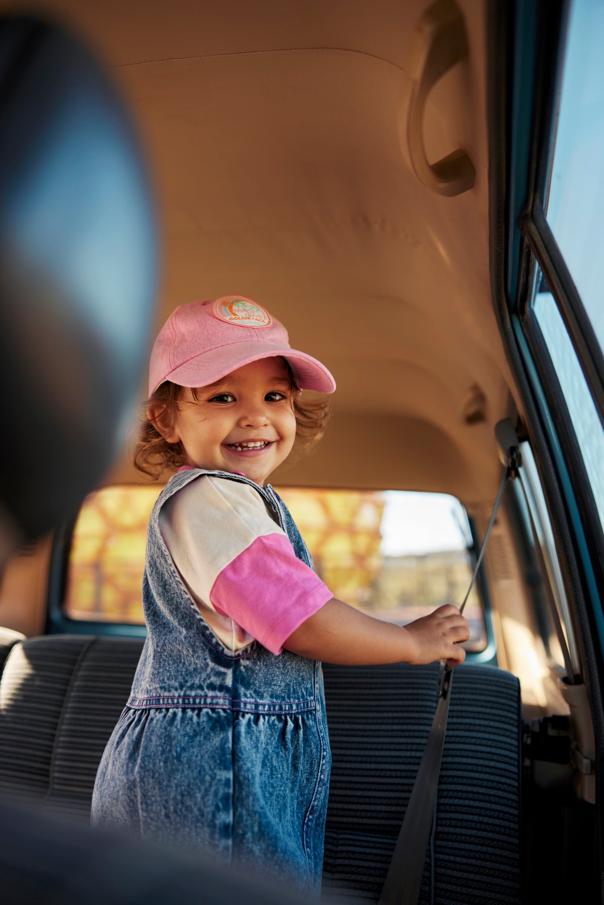 Tate Beach Club Denim Cap - Bubblegum