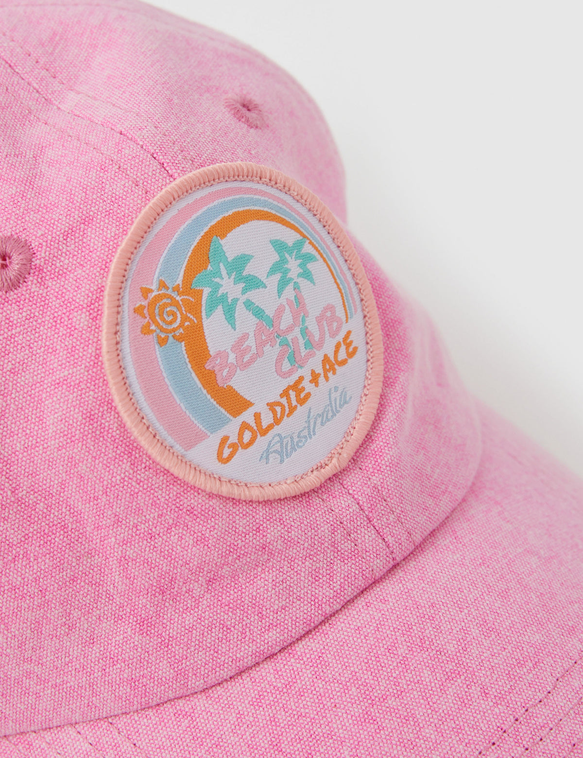 Tate Beach Club Denim Cap - Bubblegum