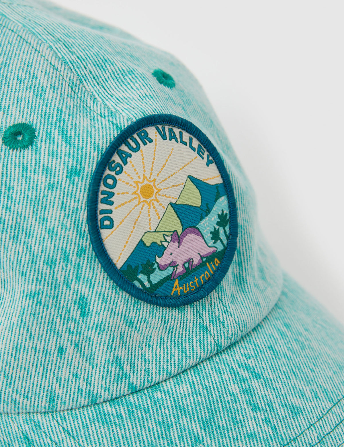 Tate Dino Valley Denim Cap - Turquoise