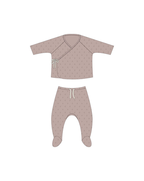 Wrap Top + Footed Pant Set - Dotty - Child Boutique