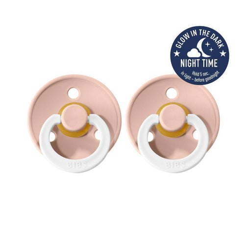 BIBS Dummy/Pacifier - Blush NIGHT GLOW - 2 pack - Child Boutique