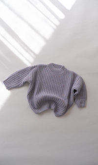 Chunky Knit Pullover - Lavender Fleck - Child Boutique