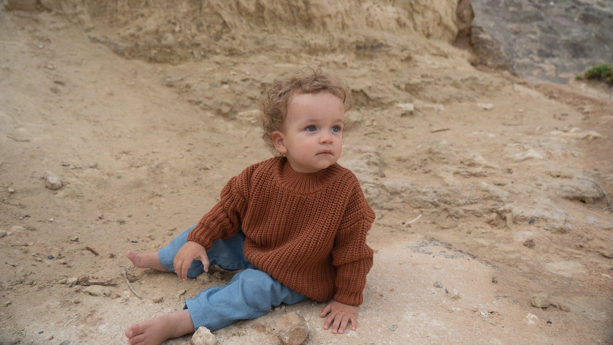 Chunky Knit Pullover - Rust - Child Boutique