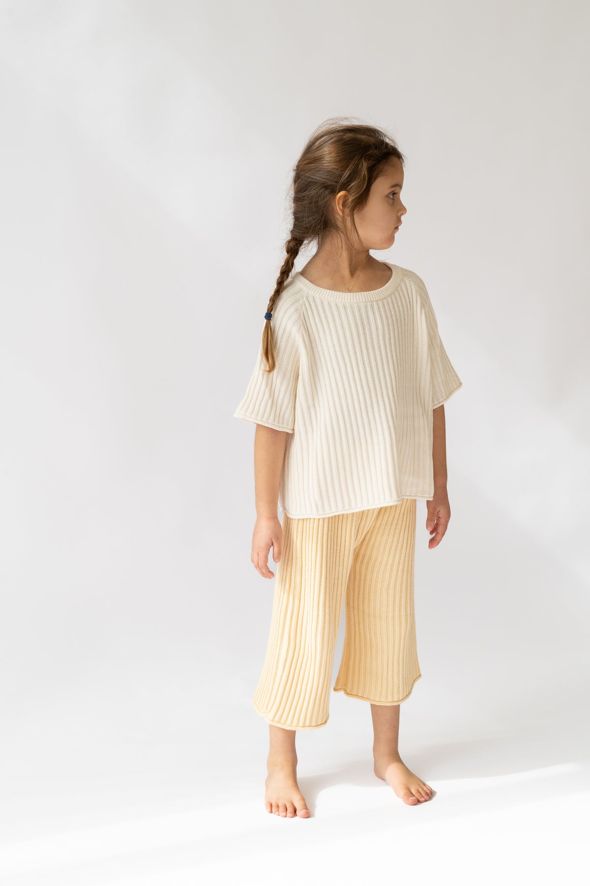 Essential Ribbed Knit Tee - Vanilla - Child Boutique
