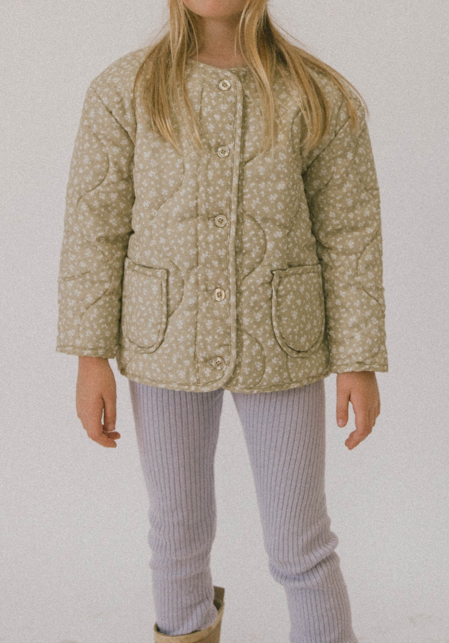 Padded Jacket - Wheat Floral - Child Boutique