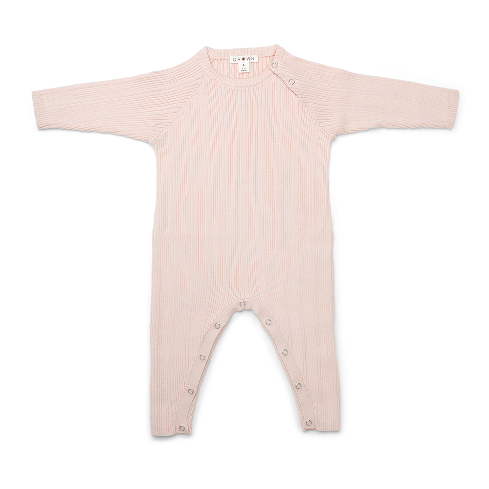 Organic Ribbed Jumpsuit - Pink Salt - Child Boutique