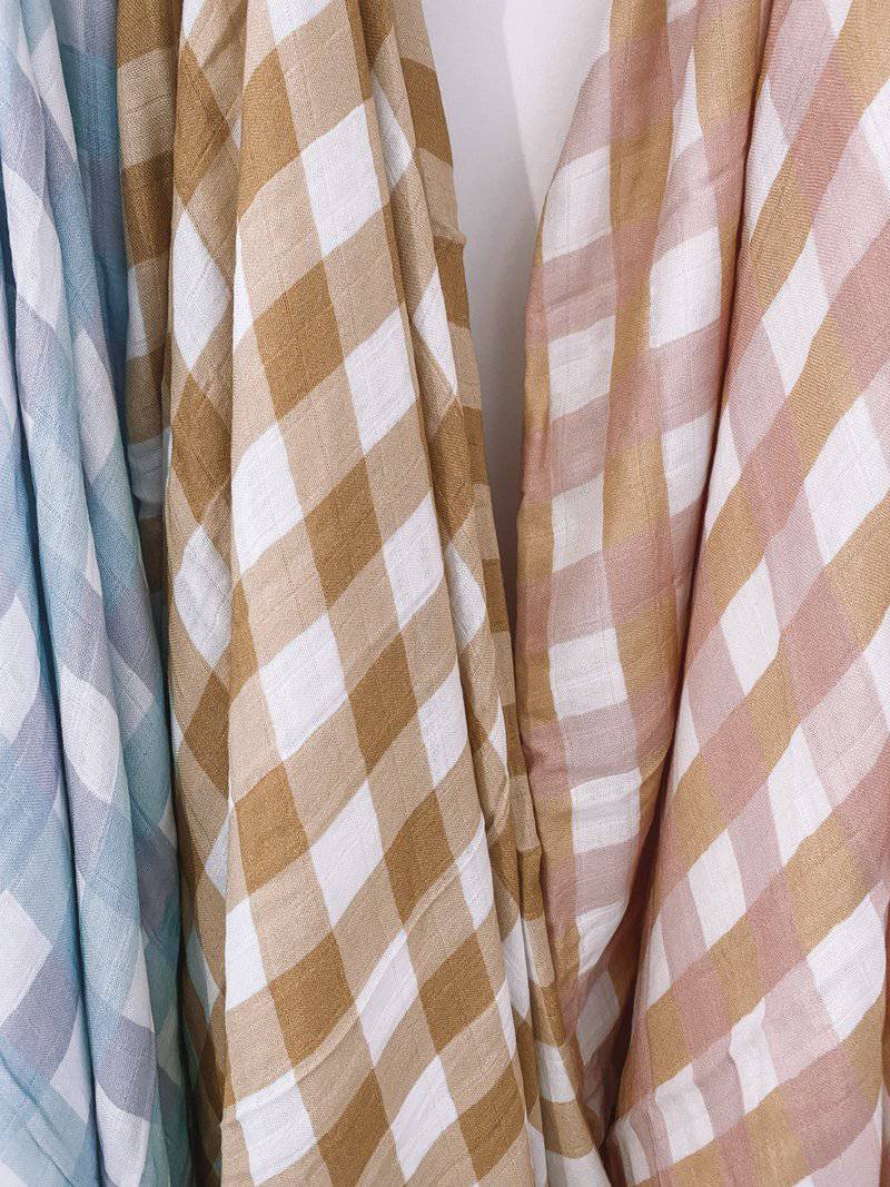 Swaddle - Toffee Gingham - Child Boutique
