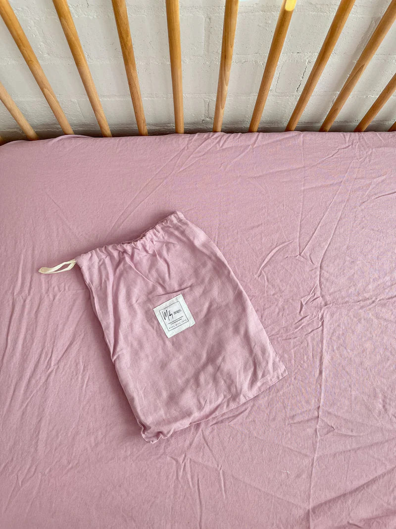 Linen Bassinet Sheet - Lilac - Child Boutique