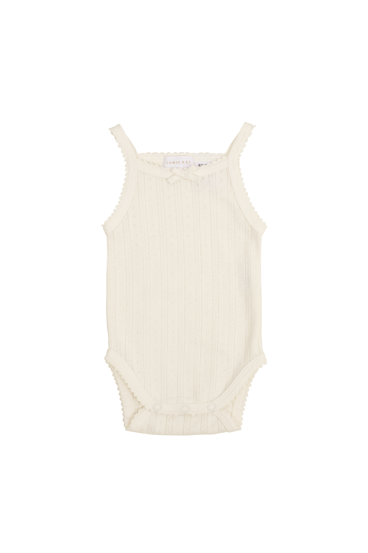 Organic Cotton Pointelle Singlet Bodysuit - Natural - Child Boutique