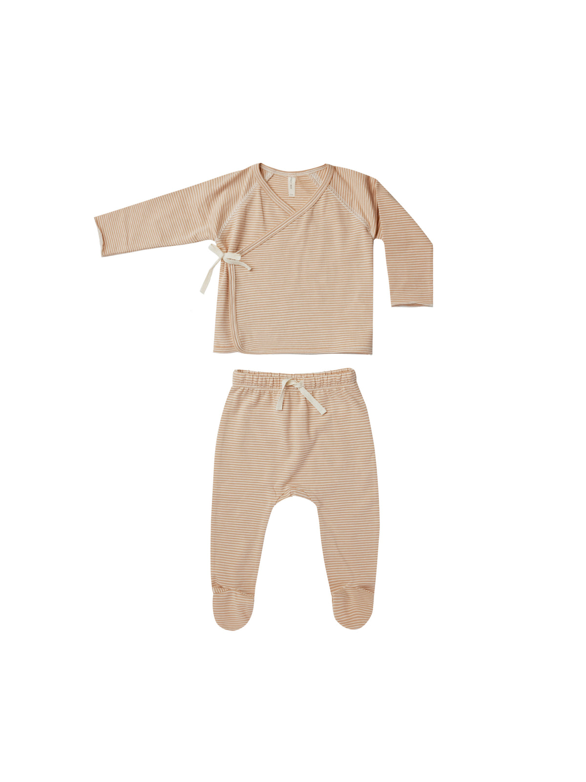 Wrap Top & Pant Set - Apricot Stripe - Child Boutique