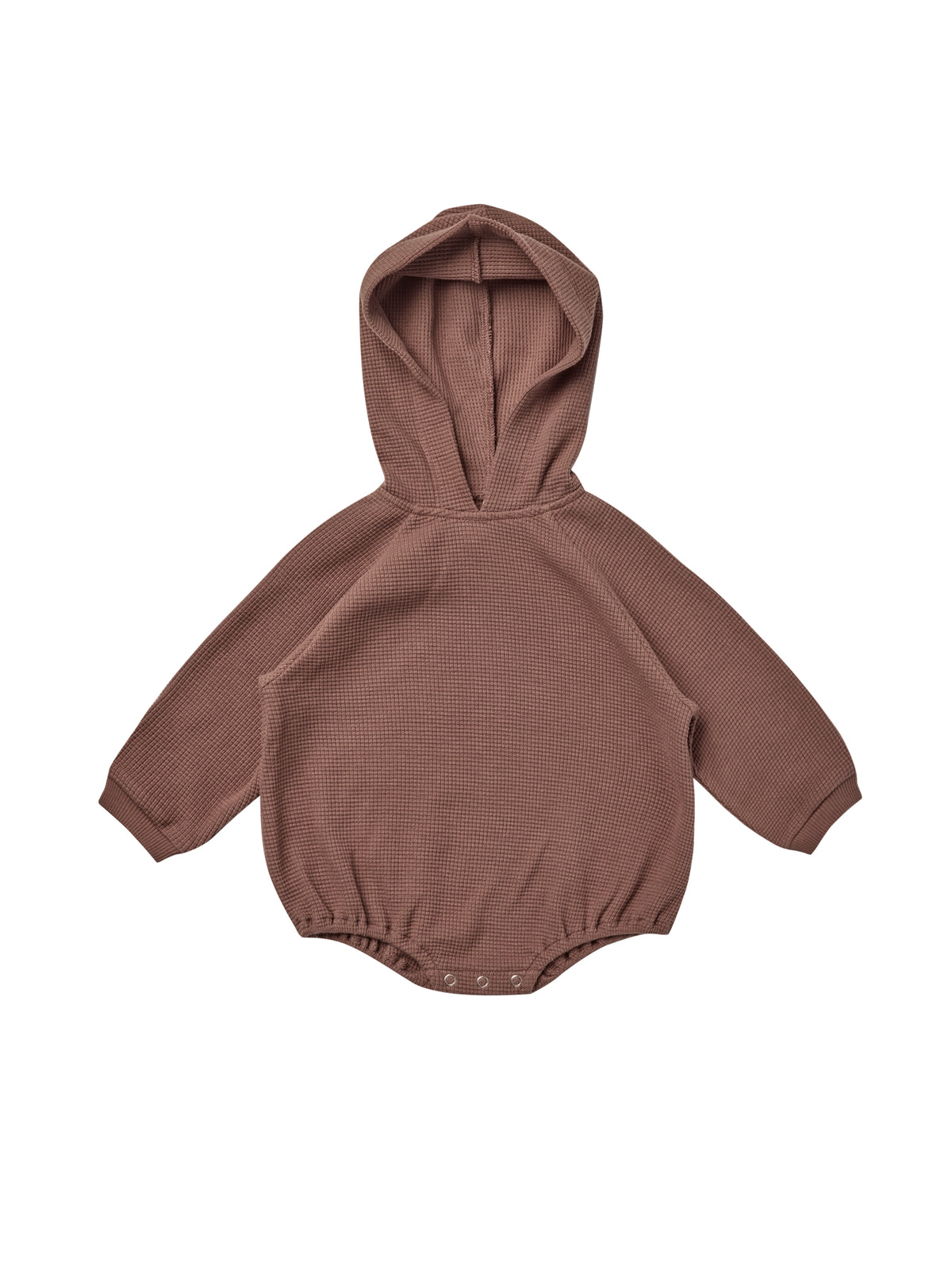 Waffle Hooded Bubble Romper - Pecan - Child Boutique