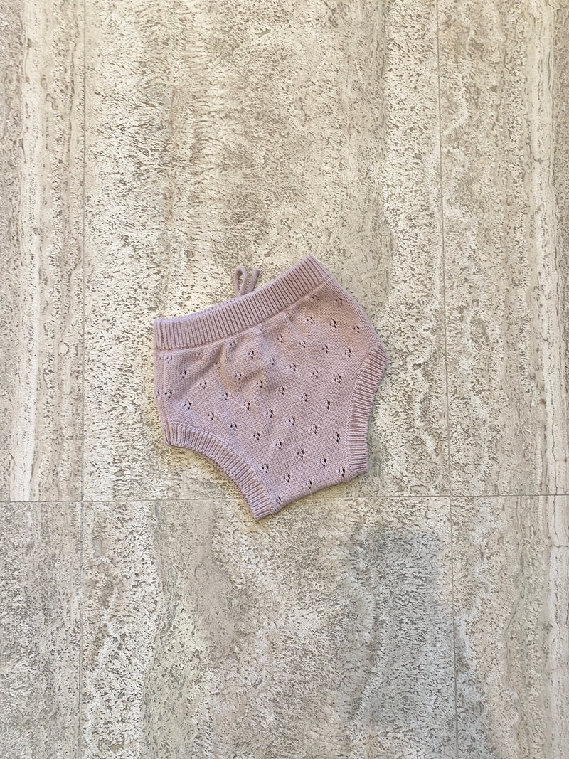 Pointelle Knit Bloomer - Purple Marle - Child Boutique