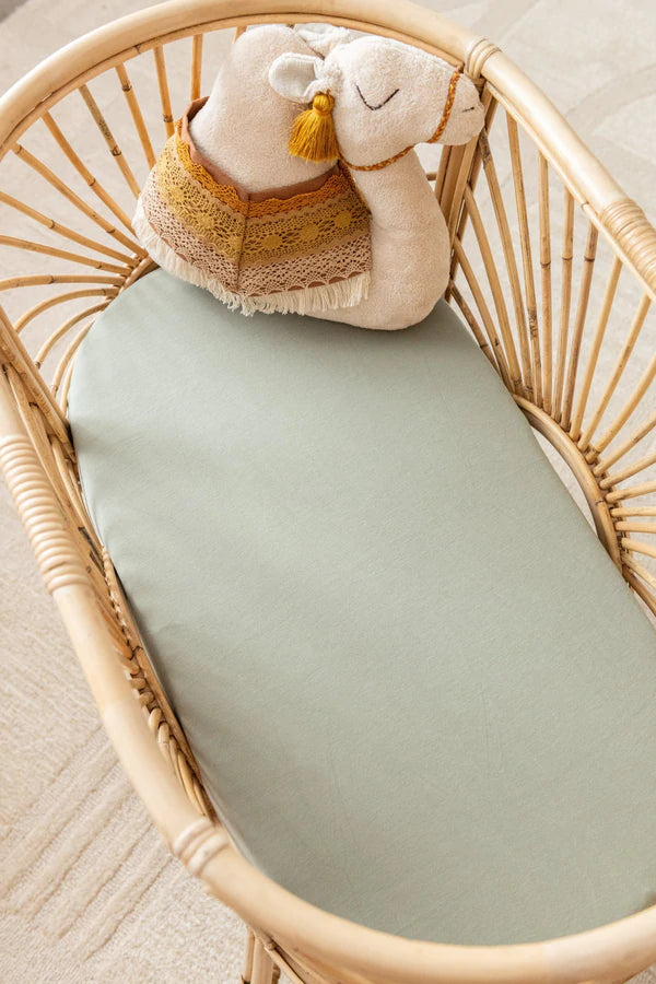 Organic Cotton + Bamboo Fitted Sheet - Sage - Child Boutique