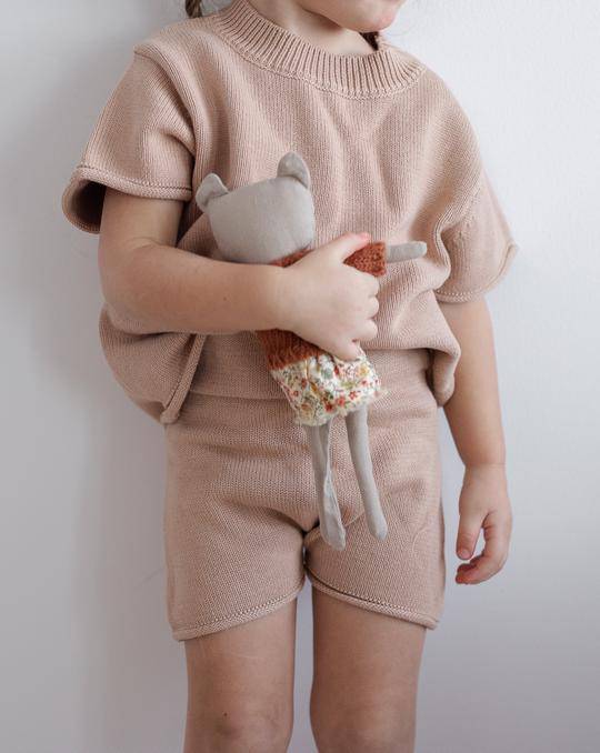 Fine Knit Shorts - Pink Earth - 5/6Y - Child Boutique